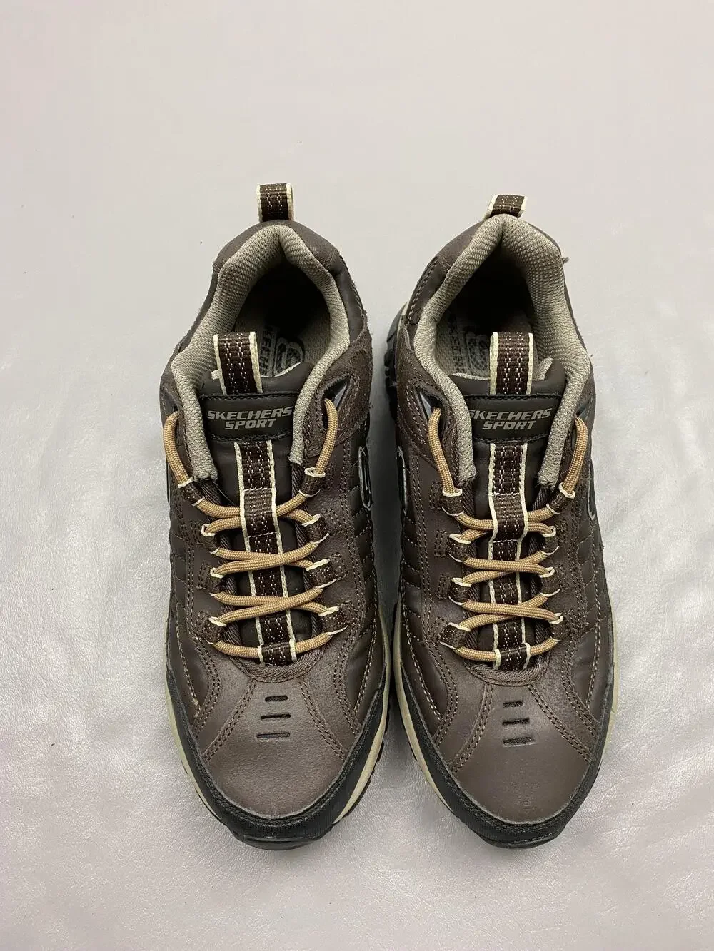 Skechers Sport SN 50172 Shoes Mens Size 8 Brown Leather Low Top Walking Sneakers